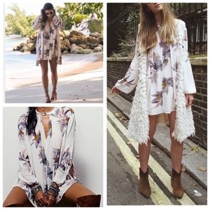 Free People Electric Orchid Tree Swing Tunic sz M